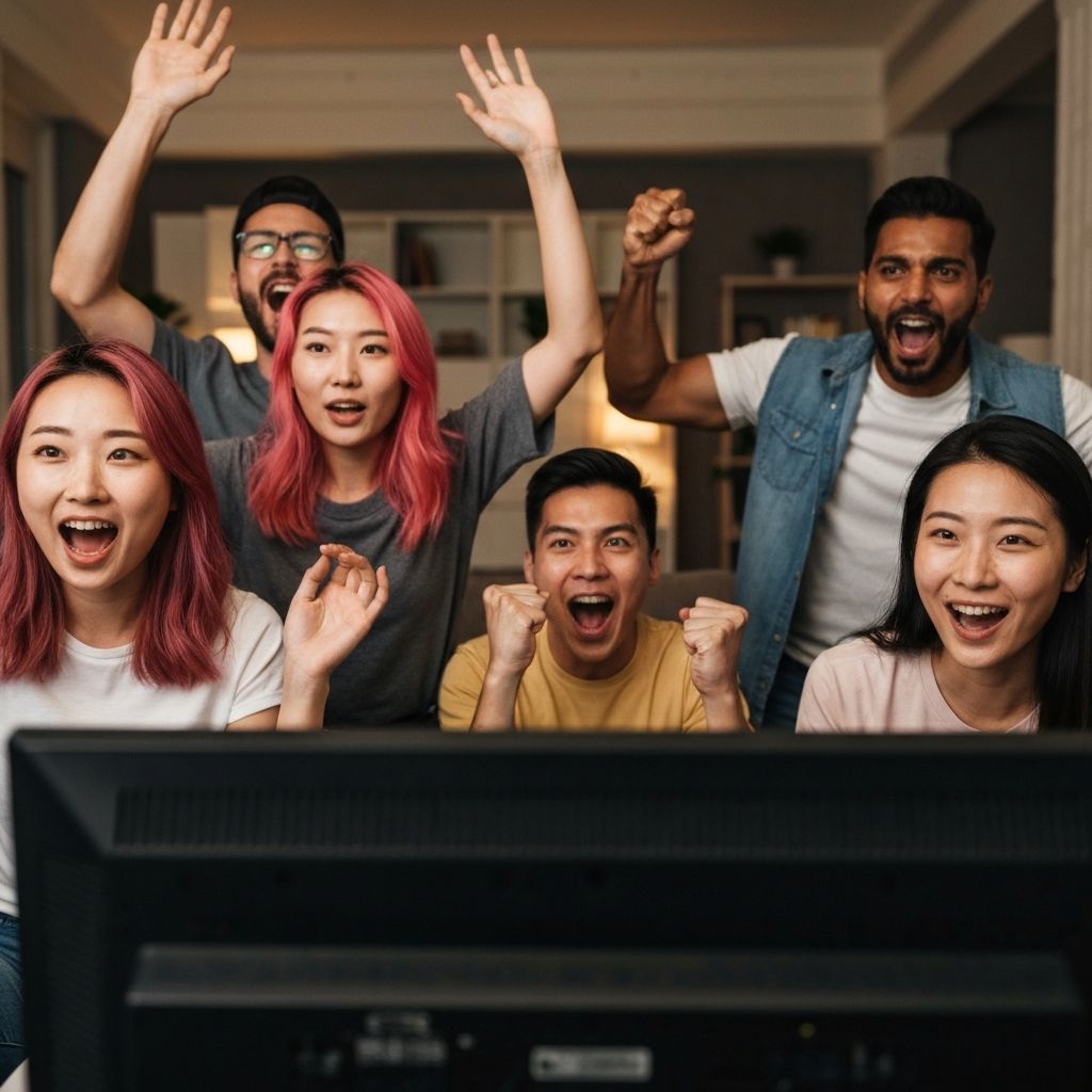 Amis regardant un match de football en direct avec Flux IPTV 4K KOLOS